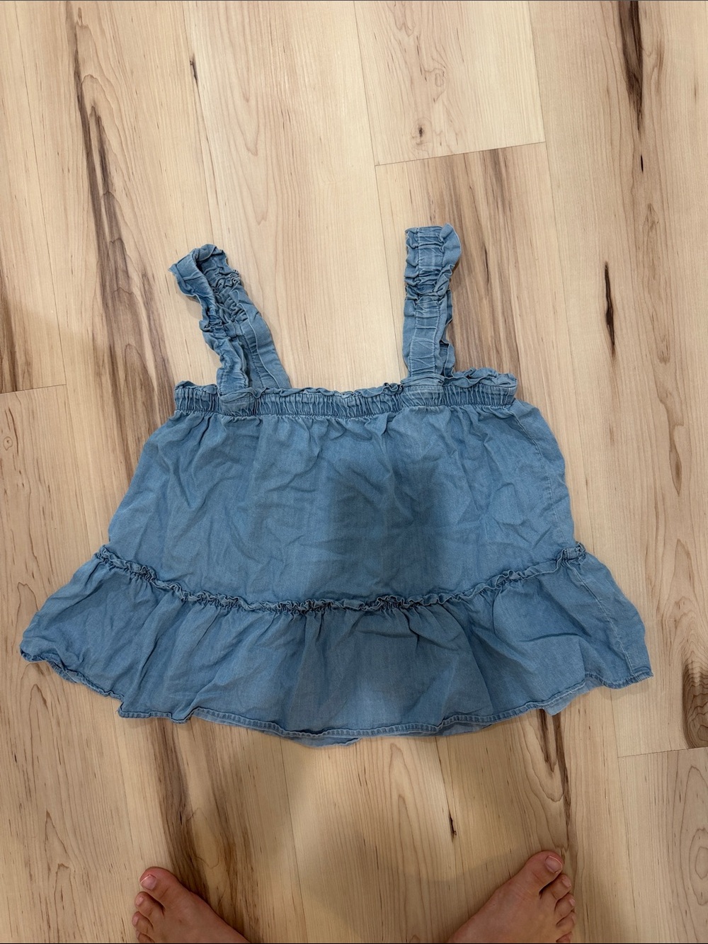 Blu Pepper Light Blue Ruffle Tank Top